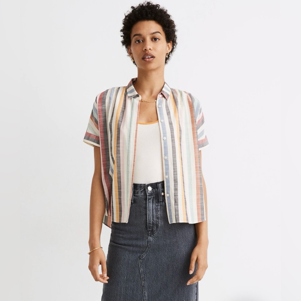 Madewell Multicolor Vertical Stripe Button-Down Shirt